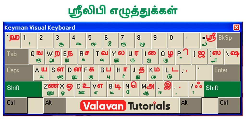 tamil font layout